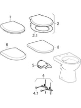 Geberit Renova Stand-WC Tiefspüler, Abgang horizontal, teilgeschlossene Form, Rimfree: T=49cm, weiß