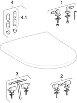 Geberit Acanto WC-Sitz: Absenkautomatik=ja, QuickRelease-Scharniere=ja, Befestigung=von oben, weiß / glänzend