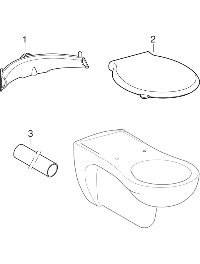 Geberit Vitalis Wand-WC Tiefspüler, verlängerte Ausladung, barrierefrei: T=70cm, weiß