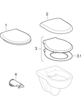 Geberit Renova Set Wand-WC Tiefspüler, mit WC-Sitz, weiß