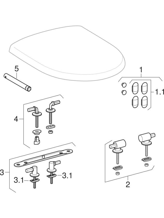 Geberit Renova WC-Sitz, weiß, glänzend, Duroplast, rund, mit Deckel