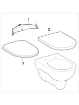 Geberit Renova Compact Wand-WC Tiefspüler, verkürzte Ausladung: T=48cm, weiß