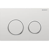 Geberit Omega20 Betätigungsplatte für 2-Mengen-Spülung, Round, Kunststoff, pneumatisch, mit zwei Tasten, geeignet für Wandklosetts