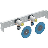 Geberit FlowFit Anschlusswinkel 90° vormontiert, zweifach, gerade aus Bronze, Pressmuffe, 1/2 Zoll Gewindemaß Armatur