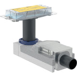 Geberit Rohbauset für CleanLine Duschrinnen zur Entwässerung und Verbundabdichtung mit Kunststoff Bodenabfluss und Edelstahl 304 Gitter