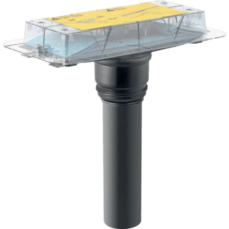 Geberit Rohbauset für CleanLine Duschrinnen zur Entwässerung und Verbundabdichtung mit Kunststoff Bodenabfluss und Edelstahl 304 Gitter