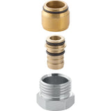 Geberit FlowFit Anschlussverschraubung mit Außengewinde: Werkstoff=Messing CW617N, d=16mm, G=1/2″, vernickelt