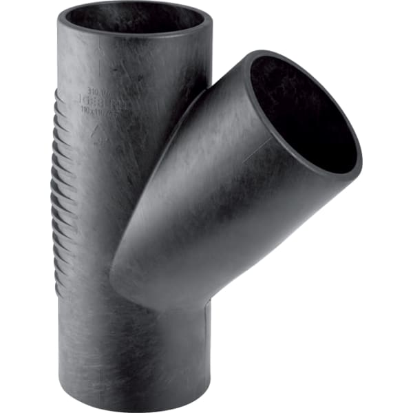 Geberit Silent-db20 Abzweig 45° T-Stück Polyethylen (PE) schwarz systemgebunden zugfest Kunststoffschweißende
