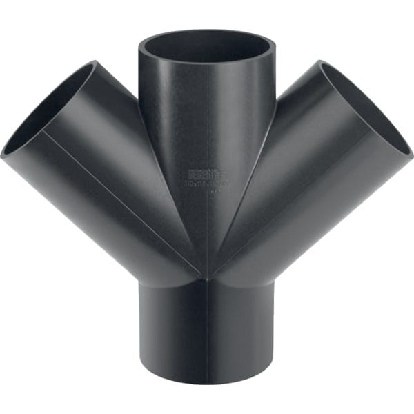 Geberit PE Abzweig 45° zweifach: d=110mm, d1=110mm