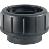 Geberit PE Gewindestutzen mit Quetschverschraubung aus Polyethylen (PE-80), schwarz, gerade, mit EPDM-Dichtung