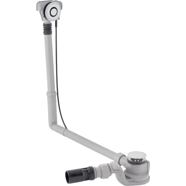 Geberit Badewannenablauf mit PushControl Druckbetätigung, d52, Länge 50 cm, mit Fertigbauset: chrom / glänzend, d=40/50mm