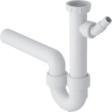 Geberit Rohrbogengeruchsverschluss für Spülbecken, mit Winkelschlauchtülle, Abgang horizontal: G=1 1/2″, weiß-alpin