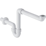Geberit Rohrbogengeruchsverschluss für Waschbecken, Raumsparmodell, Abgang horizontal: d=40mm, G=1 1/2″, weiß-alpin