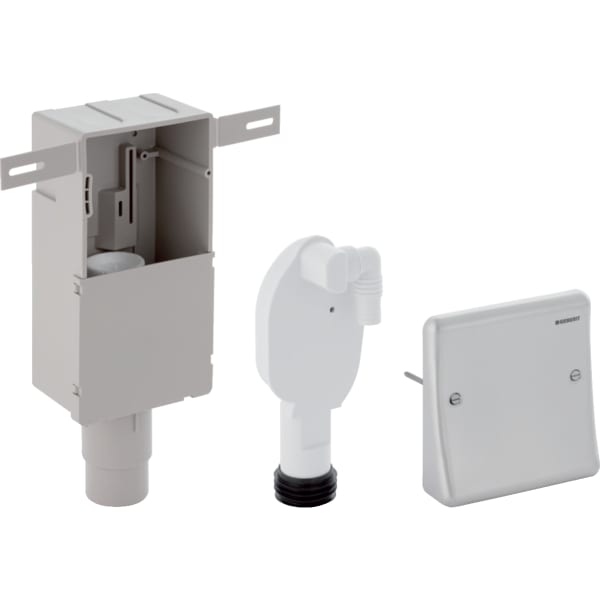 Geberit Set UP-Geruchsverschluss für Geräte, mit einem Anschluss, Wandeinbaukasten und Abdeckplatte: d=50–56mm