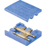 Geberit Mepla Kreuzungs-T-Stück mit Dämmbox: CW617N, d=20mm, d1=16mm, d2=20mm