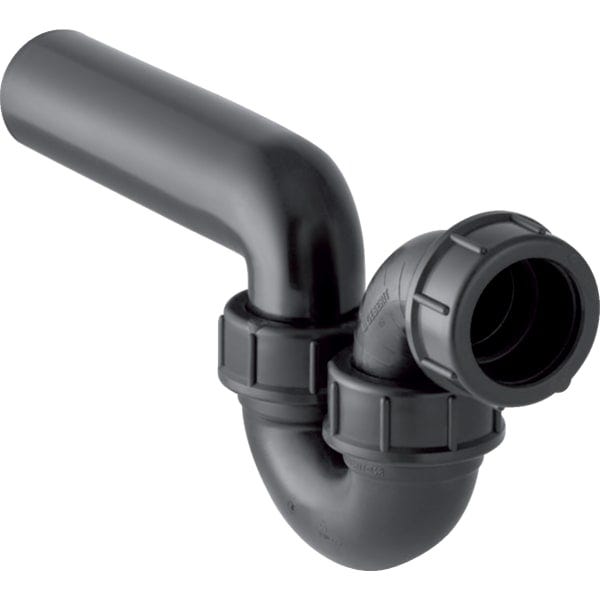 Geberit Rohrbogengeruchsverschluss für Ausgussbecken, mit Quetschverschraubung, schwarz, aus Kunststoff (Polyethylen (PE))