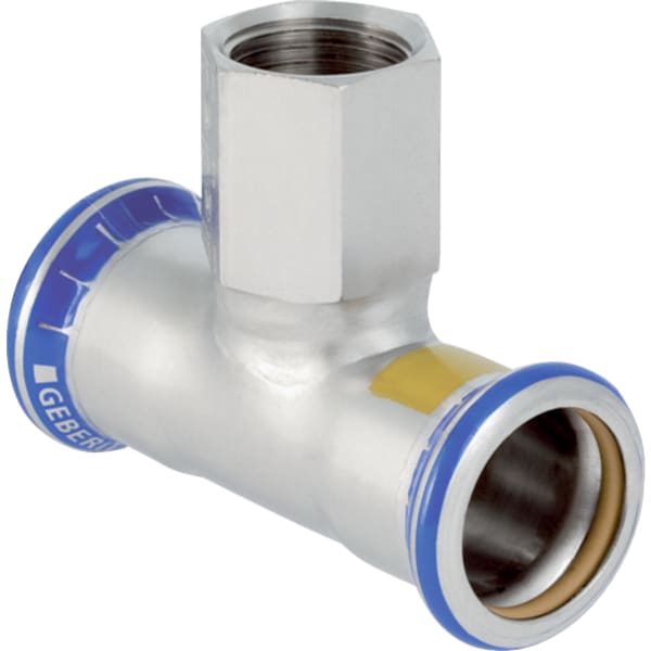 MAPRESS Edelstahl G Pressfitting T-Stück (Gas), 90° mit Pressmuffe und Innengewinde zylindrisch BSPT-Rp