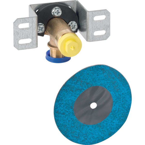 Geberit Anschlusswinkel 90° mit Außengewinde MF 1/2", vormontiert, einfach, kurz: CC499K, RMF=1/2″, Rp=1/2″, L1=5.7cm