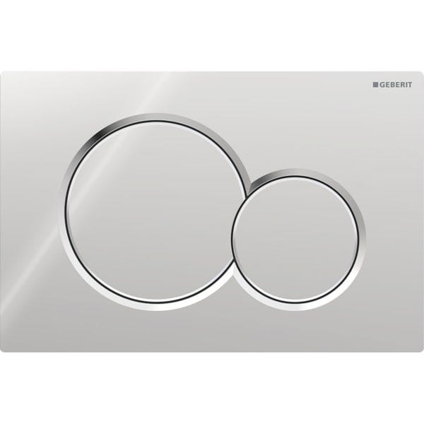 Geberit Sigma01 Betätigungsplatte für 2-Mengen-Spülung, Round mit pneumatischer Betätigung und Kunststoff-Werkstoff