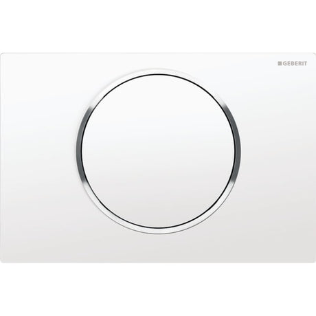 Geberit Sigma10 Betätigungsplatte für Spül-Stopp-Spülung, Round, pneumatisch, Ein-Knopf, Kunststoff, zur Frontbedienung bei Sigma UP-Spülkästen