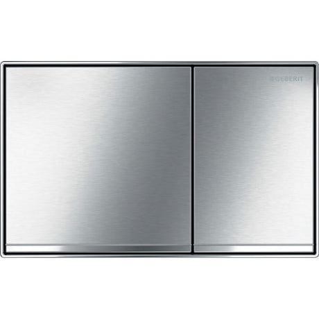 Geberit Sigma60 Betätigungsplatte für 2-Mengen-Spülung, Square, flächenbündig: Tasten: verchromt, gebürstet, easy-to-clean-beschichtet, Designstreifen und Rahmen: hochglanz-verchromt
