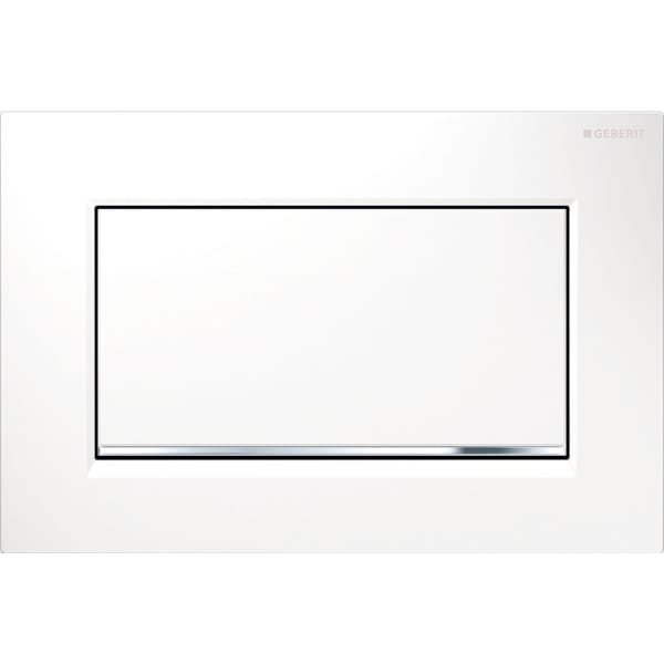 Geberit Sigma10 (ex Sigma30) Betätigungsplatte für Spül-Stopp-Spülung, Square, verschraubbar, pneumatisch, Ein-Knopf-Bedienung