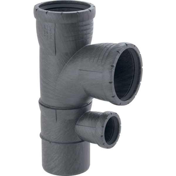 Geberit Silent-Pro Kombibogenabzweig 87,5Grad, Schiebeende, 4-Anschluss-Fitting
