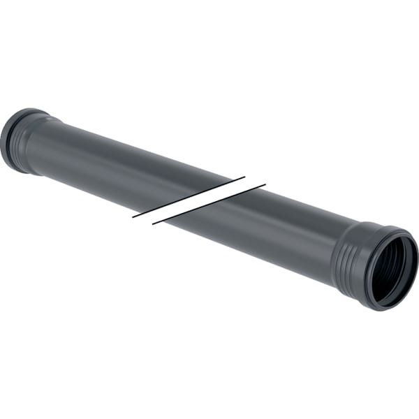 Geberit Silent-Pro Rohr mit 2 Muffen, Schiebemuffenanschluss, Länge 100cm