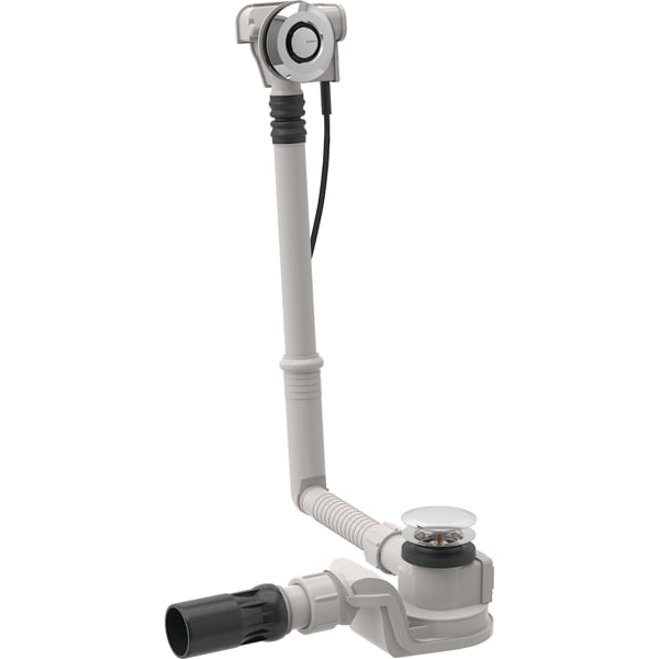 Geberit Badewannenablauf mit PushControl Druckbetätigung, d52, mit Fertigbauset: chrom / glänzend, d=40/50mm