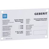 Geberit Hinweisschild für Rohrschott90 Plus