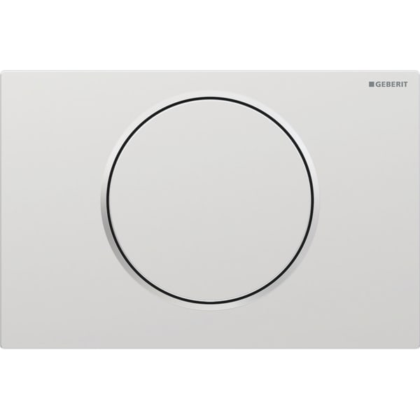 Geberit Sigma10 Betätigungsplatte für Spül-Stopp-Spülung, Round, pneumatisch, Ein-Knopf, Kunststoff, zur Frontbedienung bei Sigma UP-Spülkästen