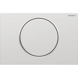 Geberit Sigma10 Betätigungsplatte für Spül-Stopp-Spülung, Round, pneumatisch, Ein-Knopf, Kunststoff, zur Frontbedienung bei Sigma UP-Spülkästen