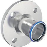Mapress Flansch, Edelstahl, silikonfrei, gerade, Pressmuffe-Flansch