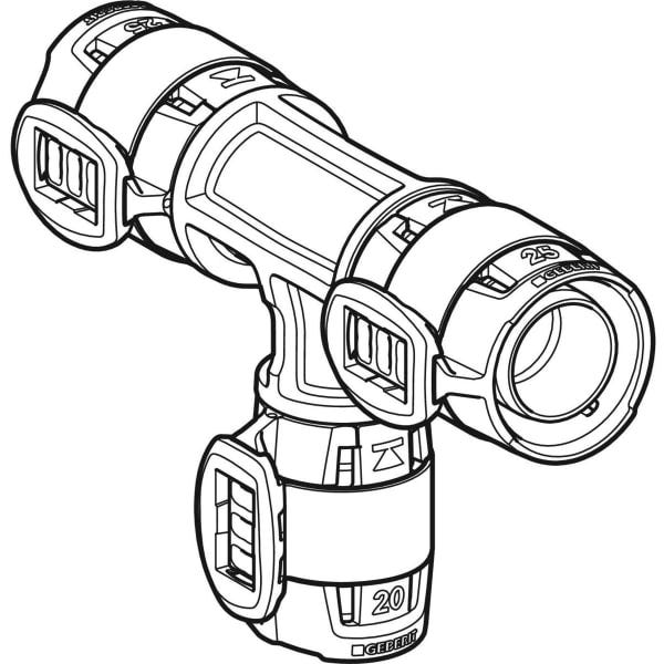 Geberit FlowFit T-Stück reduziert PPSU