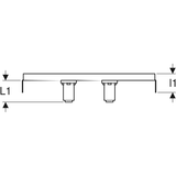 Geberit FlowFit Anschlusswinkel 90° vormontiert, zweifach, gerade aus Bronze, Pressmuffe, 1/2 Zoll Gewindemaß Armatur