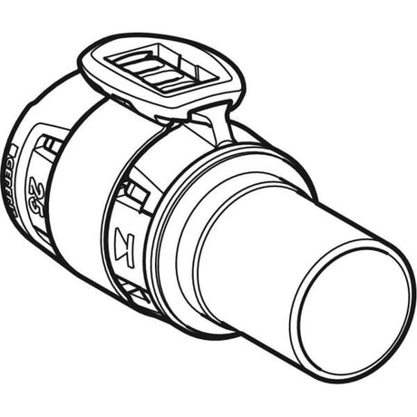 Geberit FlowFit Übergang auf Geberit Mapress mit Einschubende, Werkstoff Edelstahl CrNiMo-Stahl 1.4401 (DIN EN 10088)