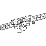 Geberit FlowFit Anschlusswinkel 90° vormontiert, zweifach, gedämmt aus Bronze mit Ablaufrohr-
schelle und Anschlussbogen