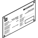 Geberit Hinweisschild für Rohrschott90 Plus