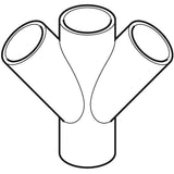 Geberit PE Abzweig 45° zweifach: d=110mm, d1=110mm