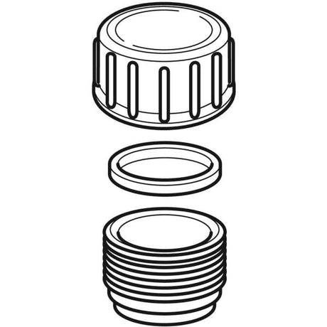 PE Verschlusskappe mit Dichtung und Gewindestutzen, gerade, beidseitig