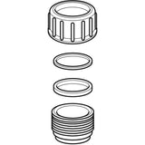 Geberit PE Gewindestutzen mit Quetschverschraubung aus Polyethylen (PE-80), schwarz, gerade, mit EPDM-Dichtung