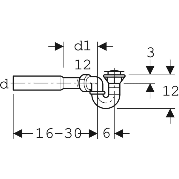 Geberit Duschwannenablauf für Duschwannen mit Ventilloch ø 52 mm, DN 50, Polyethylen (PE)