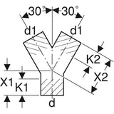 PE Hosen-T-Stück 2 x 30 °, Kunststoffschweißende, Y-Stück
