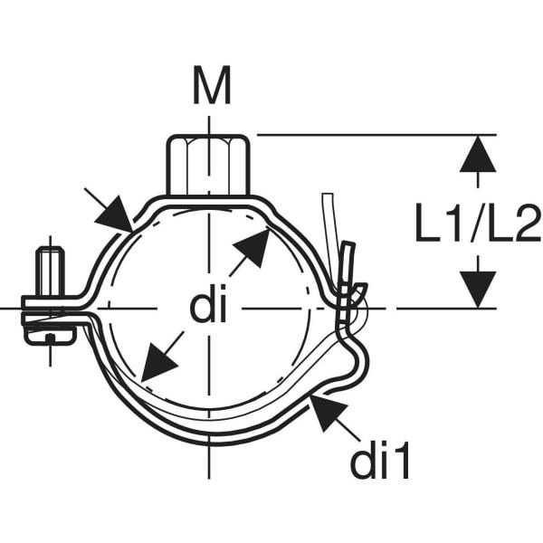 GEBERIT Rohrschelle mit Gewindebolzen