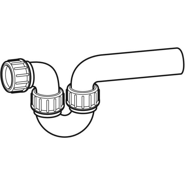 Geberit Rohrbogengeruchsverschluss für Ausgussbecken, mit Quetschverschraubung, schwarz, aus Kunststoff (Polyethylen (PE))