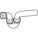 Geberit Rohrbogengeruchsverschluss für Ausgussbecken, mit Quetschverschraubung, schwarz, aus Kunststoff (Polyethylen (PE))
