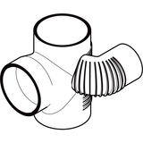 Geberit Silent-db20 Schachtbogenabzweig 88,5° links: d=110mm, d1=110mm, d2=75mm