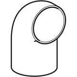 Geberit PE Bogen 90° reduziert, mit langem Schenkel und kleinem Radius: 90°, d=56mm, d1=50mm