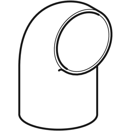 Geberit PE Bogen 90° reduziert, mit langem Schenkel und kleinem Radius: 90°, d=56mm, d1=50mm
