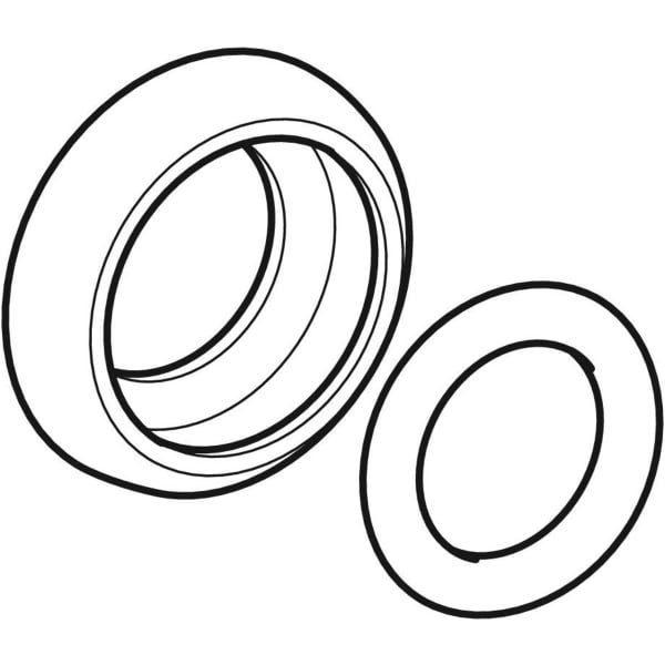Geberit Spülbogenaußenverbinder: d=44mm, weiß-alpin